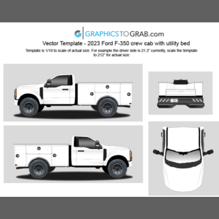 Vector Template - 2023 Ford F-350 single cab with utility bed